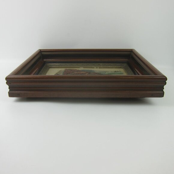 Antique Victorian Deep Picture Frame Wood Gilt La Mode Paris Print in Glass 16" - Picture 13 of 15
